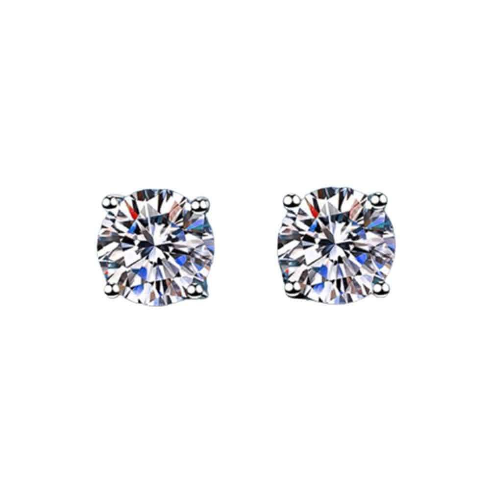 【巴黎精品】現貨+預購 莫桑鑽石耳環925純銀耳環耳針銀飾品-1克拉女飾品配件情人節禮物a1co1