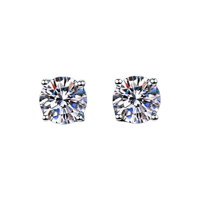 【巴黎精品】現貨+預購 莫桑鑽石耳環925純銀耳環耳針銀飾品-1克拉女飾品配件情人節禮物a1co1