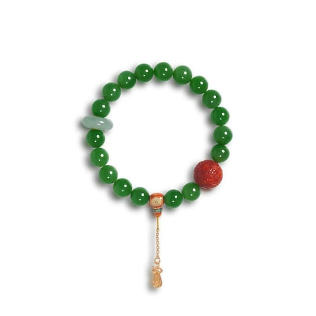 【巴黎精品】情人節禮物 現貨+預購 925純銀手鍊和闐玉手串手珠平安擋煞防小人轉運淨化招財開運-鍍18K金10mm南紅翡翠女飾品a1ha33