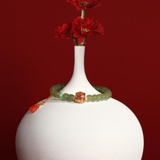 【巴黎精品】情人節禮物 現貨+預購 925純銀手鍊和闐玉手串手珠平安擋煞防小人轉運淨化招財開運-鍍18K金南紅蓮蓬翡翠女飾品a1ha35