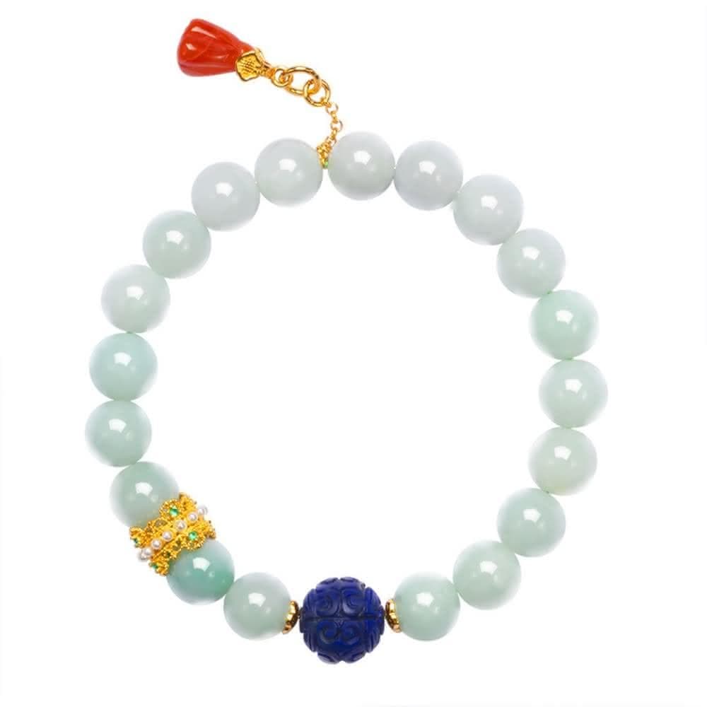【巴黎精品】情人節禮物 現貨+預購 翡翠手鍊玉石手串手珠平安擋煞防小人轉運淨化招財開運-9mm青金石南紅蓮蓬女飾品a1ha51
