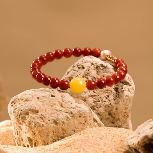 【巴黎精品】情人節禮物 現貨+預購 南紅手鍊玉石手串手珠平安擋煞防小人轉運淨化招財開運-7mm蜜蠟珍珠琺瑯彩女飾品a1ha52