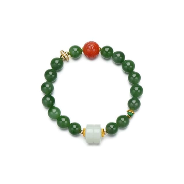 【巴黎精品】情人節禮物 現貨+預購 和闐玉手鍊玉石手串手珠平安擋煞防小人轉運淨化招財開運-10mm南紅白玉鋯石女飾品a1ha59