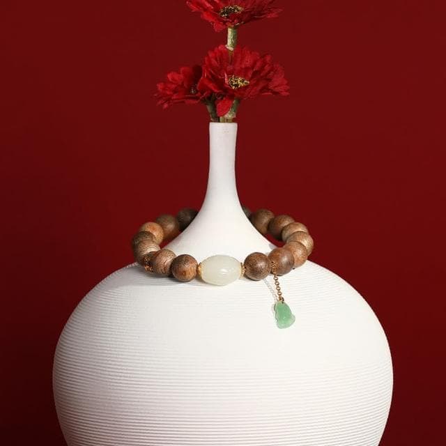 【巴黎精品】情人節禮物 現貨+預購 沉香手鍊玉石手串手珠平安擋煞防小人轉運淨化招財開運-11mm和闐玉蓮花翡翠女飾品a1ha64