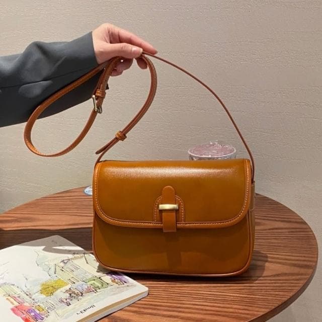 【巴黎精品】情人節禮物 現貨+預購 真牛皮側背包真皮革單肩背包托特包手提包隨身女包包-百搭牛皮實用馬鞍5色a1gn31