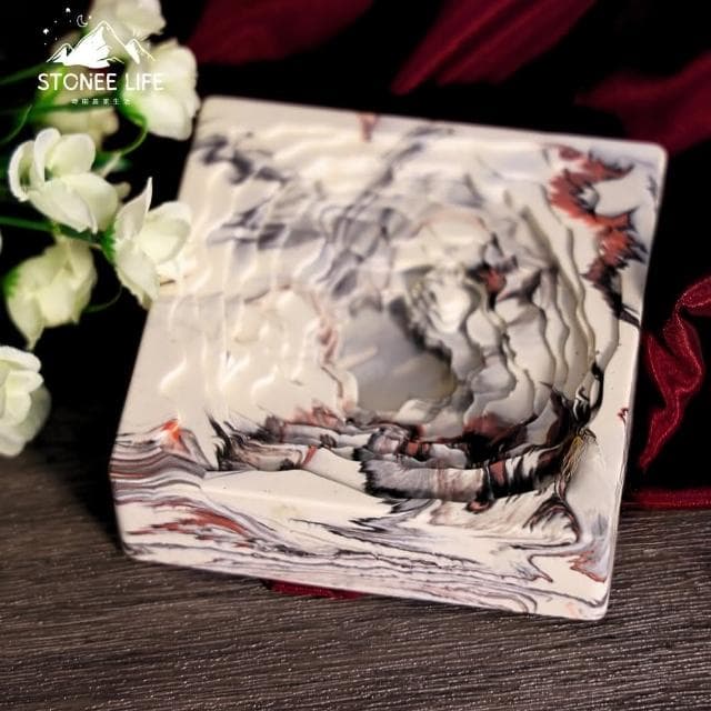 時硐STONE 方形梯田(手工 收納 擺飾 飾品 收納 燭台 多肉植物盆栽  禮物 質感 療愈小物 裝飾品  菸灰缸  鑰匙盤)