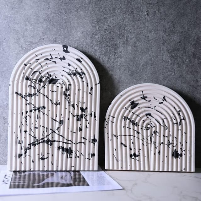 時硐STONE 拱形背景板擺飾盤-小(手工 居家飾品 拍攝背景板 裝飾品 拍攝道具 擺飾 飾品 禮物 質感)