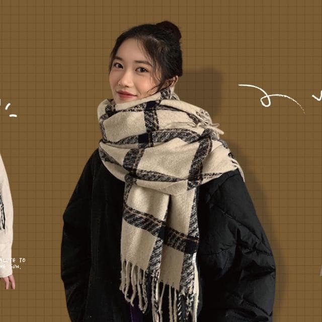 【ZOII 佐壹】大格紋保暖圍巾 圍巾 圍脖 脖圍 保暖 賞雪必備 保暖圍巾 禦寒衣物 格紋 交換禮物 #322024