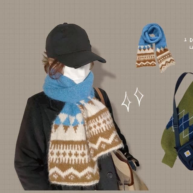 【ZOII 佐壹】冰島圖騰保暖圍巾 圍巾 圍脖 脖圍 保暖 賞雪必備 保暖圍巾 禦寒圍巾 賞雪 交換禮物#322028