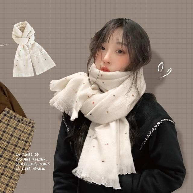 【ZOII 佐壹】繁星點點保暖圍巾 圍巾 秋冬保暖圍巾 脖圍 披巾 女生圍巾 圍巾女 賞雪圍巾 秋冬圍巾#322012