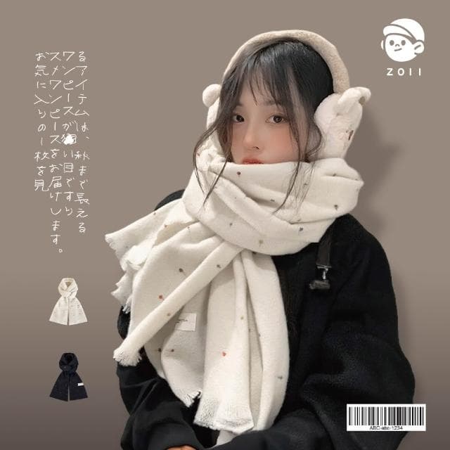 【ZOII 佐壹】繁星點點保暖圍巾 圍巾 秋冬保暖圍巾 脖圍 披巾 女生圍巾 圍巾女 賞雪圍巾 秋冬圍巾#322012