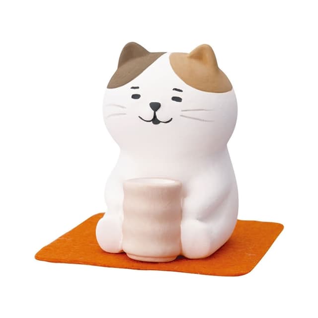 【DECOLE】concombre  日和喝茶 精油擴香擺飾-貓咪(收藏商品 交換禮物 生日送禮 辦公室療育商品)