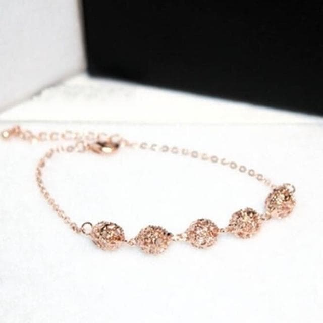 【米蘭精品】現貨+預購 玫瑰金鑲鑽手鍊可愛迷人多球設計生日情人節禮物女飾品73jq22