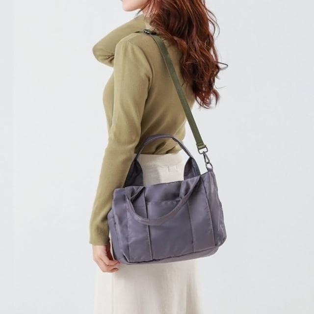 【米蘭精品】現貨+預購 手提包尼龍肩背包防潑水休閒三層大容量女包包母親節情人節生日禮物2色74cr20