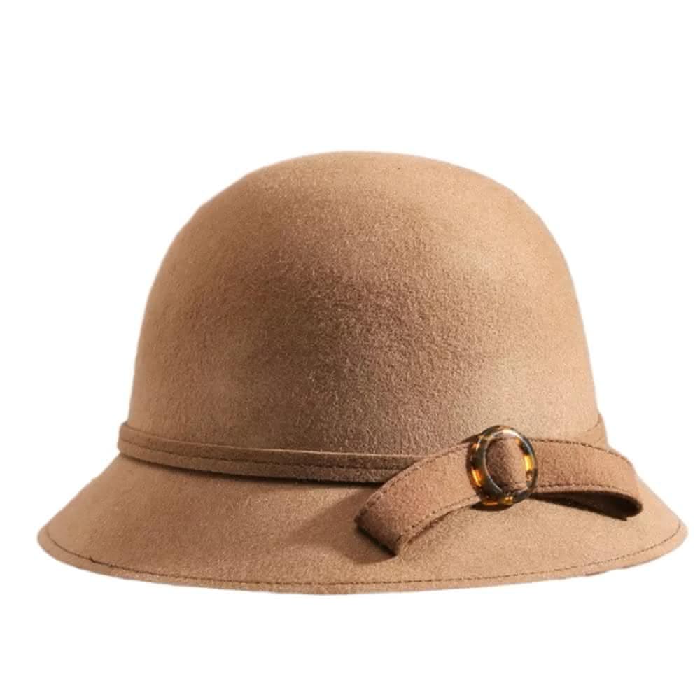 【米蘭精品】現貨+預購 羊毛帽禮帽-保暖蝴蝶結復古毛呢盆帽女帽子生日情人節禮物5色74dq40