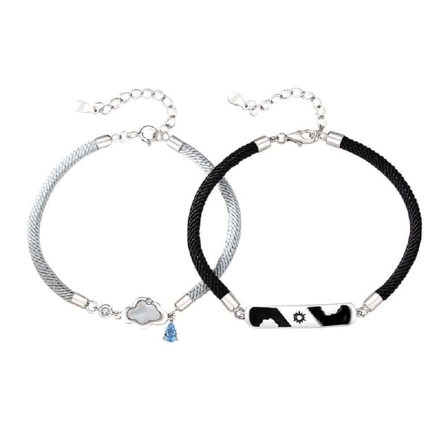 【米蘭精品】現貨+預購 925純銀手鍊情侶對鍊-晴天造型尾扣生日情人節聖誕節交換禮物男女飾品74dv49