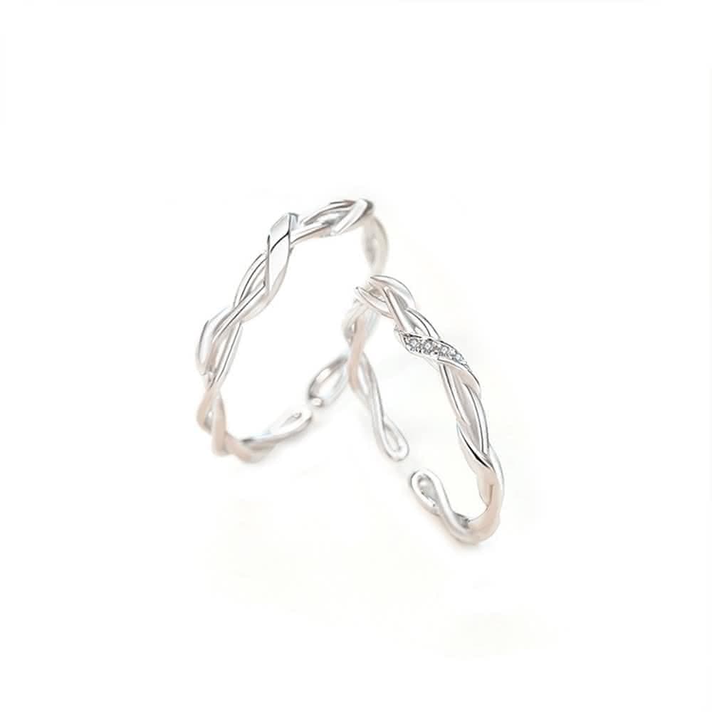 【米蘭精品】現貨+預購 925純銀戒指情侶對戒-纏繞編織無限生日情人節聖誕節交換禮物男女飾品74dw15