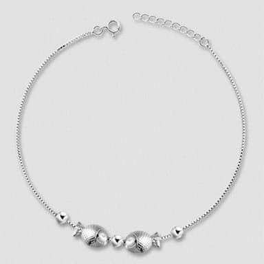 【米蘭精品】現貨+預購 925純銀腳鍊飾品唯美浪漫接吻小魚情人節生日聖誕節交換禮物73ib3