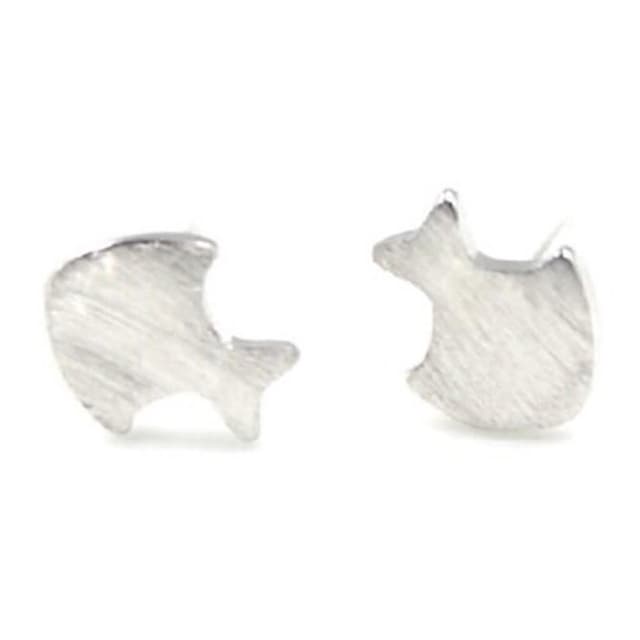【米蘭精品】現貨+預購 耳環流行銀飾品耳針式耳飾簡約小魚情人節生日禮物聖誕節交換禮物首選73ag68
