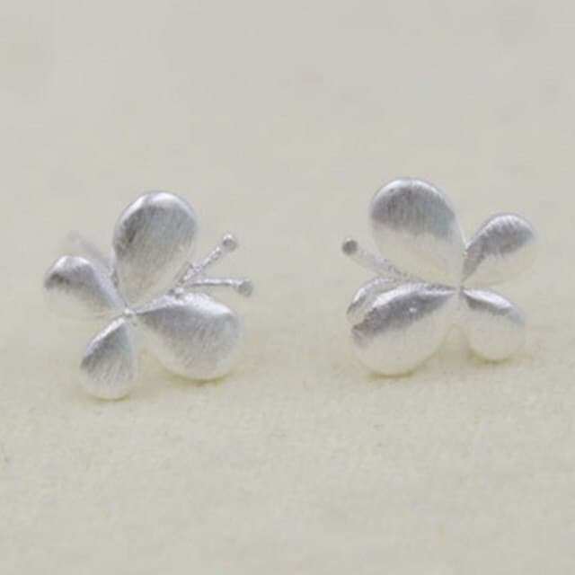 【米蘭精品】現貨+預購 耳環流行銀飾品耳針式耳飾簡約可愛蝴蝶時尚百搭情人節生日禮物首選2色73ag103