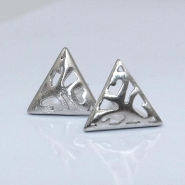 【米蘭精品】現貨+預購 耳環流行銀飾品耳針式耳飾鏤空三角形個性簡約情人節生日禮物聖誕節交換禮物首選73ag246