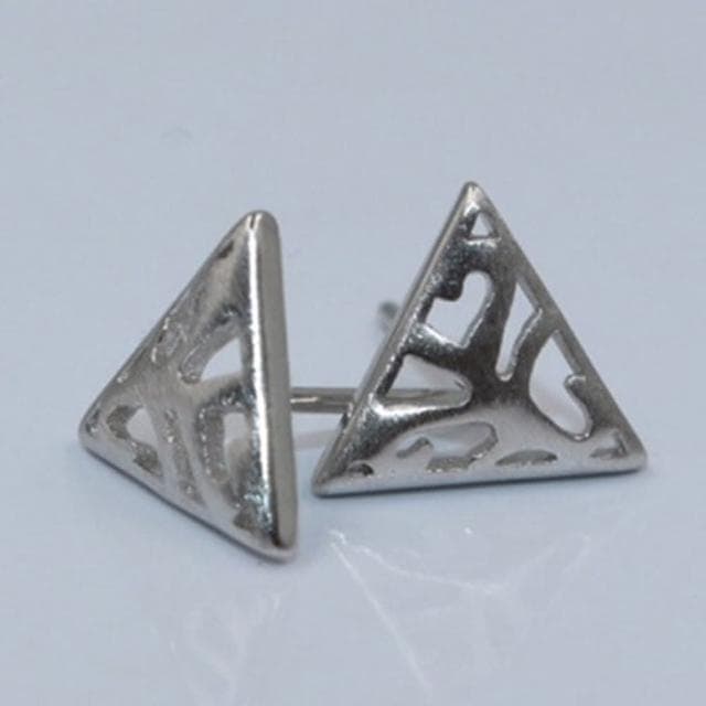 【米蘭精品】現貨+預購 耳環流行銀飾品耳針式耳飾鏤空三角形個性簡約情人節生日禮物聖誕節交換禮物首選73ag246