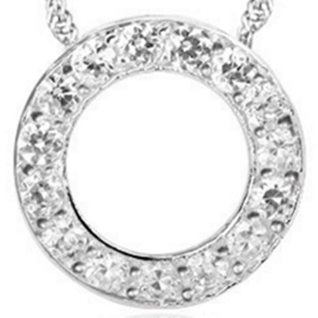 【米蘭精品】現貨+預購 鑲鑽項鍊銀飾品圓型精緻唯美流行百搭母親節生日情人節聖誕節交換禮物73y43