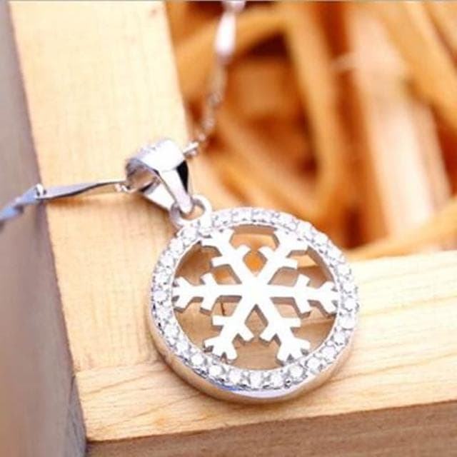 【米蘭精品】現貨+預購 雪花項鍊流行銀飾品高雅簡約百搭圓形母親節生日情人節聖誕節交換禮物73v24