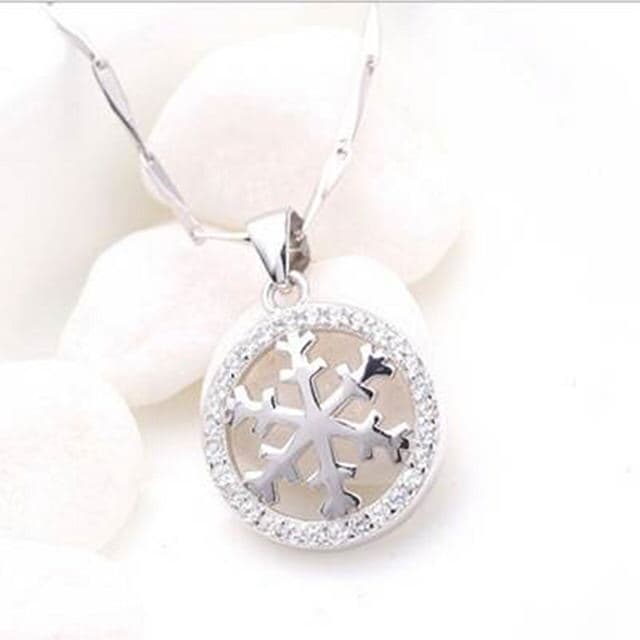 【米蘭精品】現貨+預購 雪花項鍊流行銀飾品高雅簡約百搭圓形母親節生日情人節聖誕節交換禮物73v24