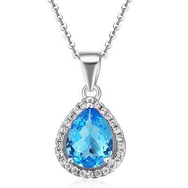 【米蘭精品】現貨+預購 鑲鑽項鍊流行銀飾品獨特寶石母親節生日情人節聖誕節交換禮物73v43