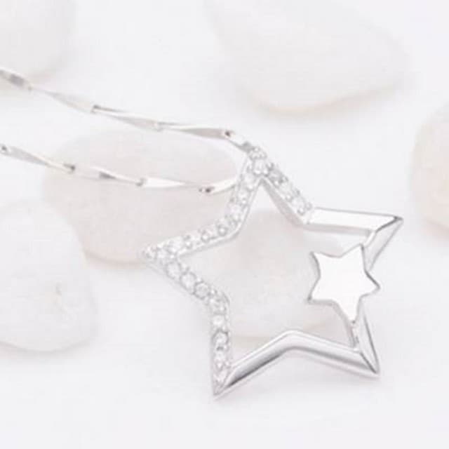 【米蘭精品】現貨+預購 鑲鑽項鍊流行銀飾品星星情侶送禮必備母親節生日情人節聖誕節交換禮物73v131
