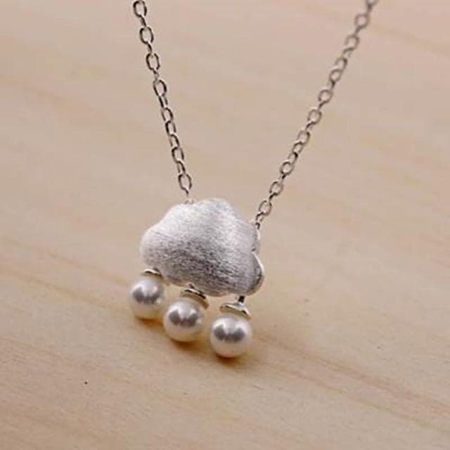 【米蘭精品】現貨+預購 項鍊珍珠流行銀飾品復古簡約雲朵造型母親節生日情人節聖誕節交換禮物73as45
