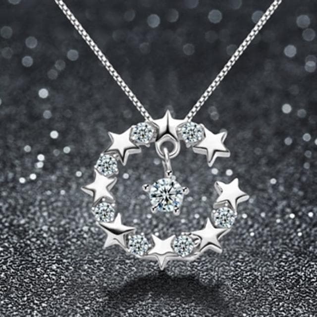 【米蘭精品】現貨+預購 項鍊鑲鑽流行銀飾品星空浪漫時尚母親節情人節生日聖誕節交換禮物73am85