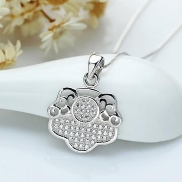 【米蘭精品】現貨+預購 項鍊鑲鑽流行銀飾品時尚獨特平安鎖母親節情人節生日聖誕節交換禮物73am129