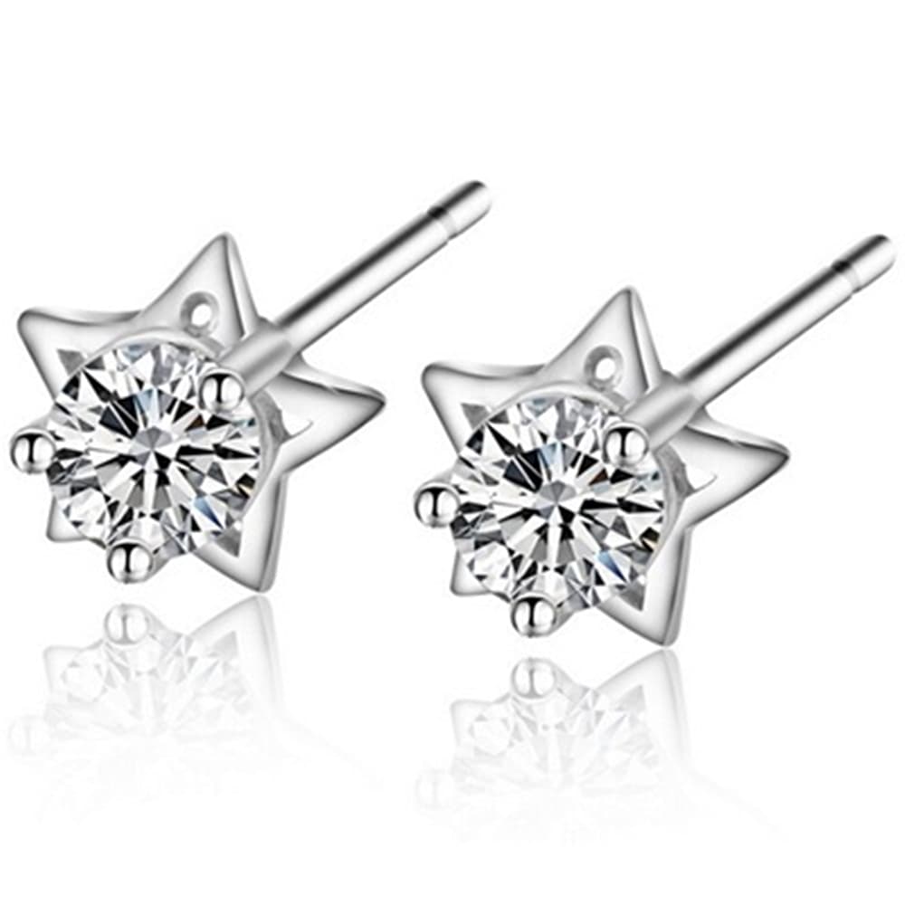 【米蘭精品】現貨+預購 耳環鑲鑽流行銀飾品精緻時尚五角星七夕情人節生日聖誕節交換禮物73ac22