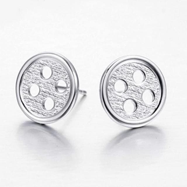 【米蘭精品】現貨+預購 耳環耳針式流行銀飾品韓國流行時尚鈕釦精選七夕情人節生日聖誕節交換禮物2色73ac44