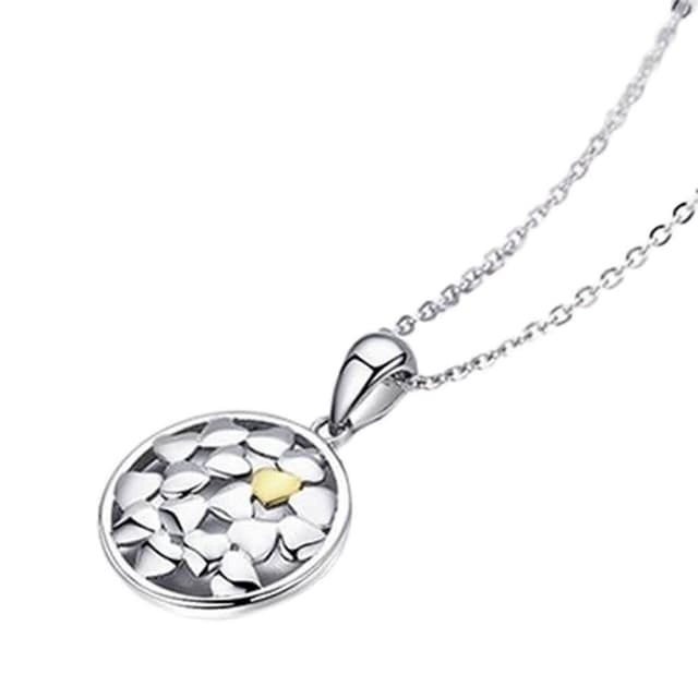 【米蘭精品】現貨+預購 925純銀項鍊愛心吊墜流行飾品日韓時尚柔美圓形情人節生日聖誕節交換禮物首選73og21