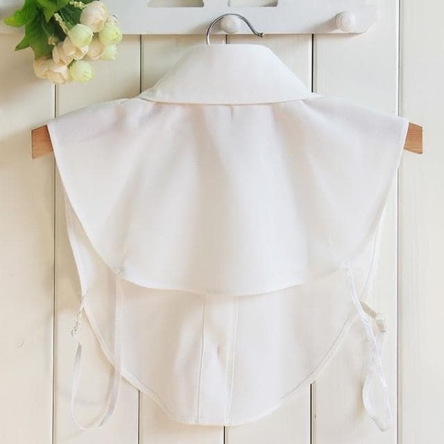 【米蘭精品】現貨+預購 假領子襯衫領片鑲鑽珍珠雪紡白色女裝配件生日情人節禮物73vk8