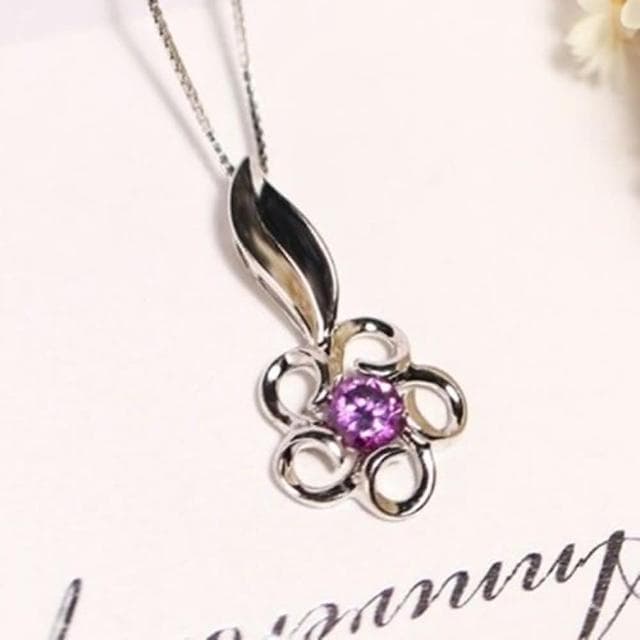 【米蘭精品】現貨+預購 925純銀項鍊鑲鑽吊墜流行典雅花朵造型母親節情人節生日聖誕節交換禮物女飾品73fy80