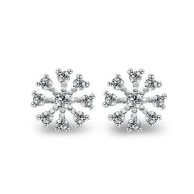 【米蘭精品】現貨+預購 925純銀耳環鑲鑽耳飾簡潔亮眼雪花設計情人節生日聖誕節交換禮物女飾品73dm37