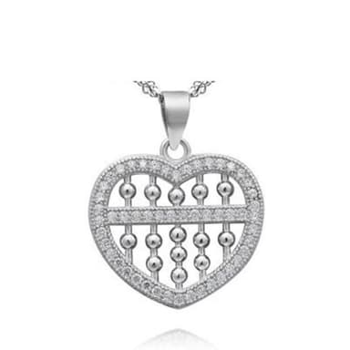 【米蘭精品】現貨+預購 925純銀項鍊鑲鑽吊墜精緻愛心圓珠唯美情人節生日聖誕節交換禮物女飾品73df32