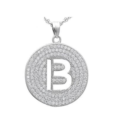 【米蘭精品】現貨+預購 925純銀項鍊鑲鑽吊墜獨特字母設計個性情人節生日聖誕節交換禮物女飾品73df68