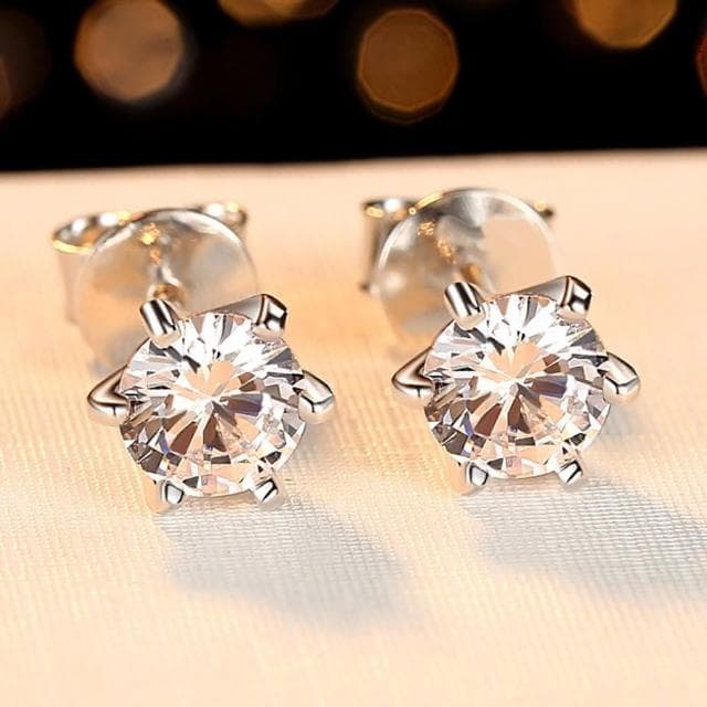 【米蘭精品】現貨+預購 莫桑鑽耳環925純銀耳針1ct六爪鑲嵌簡約聖誕節情人節生日禮物女飾品73yk49