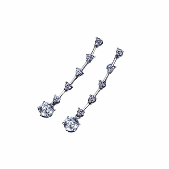 【米蘭精品】現貨+預購 莫桑鑽耳環925純銀耳針1ct八心八箭長款聖誕節情人節生日禮物女飾品73yk58