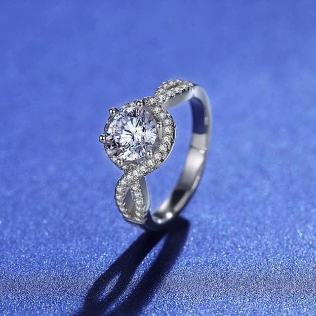 【米蘭精品】現貨+預購 莫桑鑽戒指925純銀1克拉8心8箭微鑲扭臂聖誕節情人節生日禮物女飾品73yk63