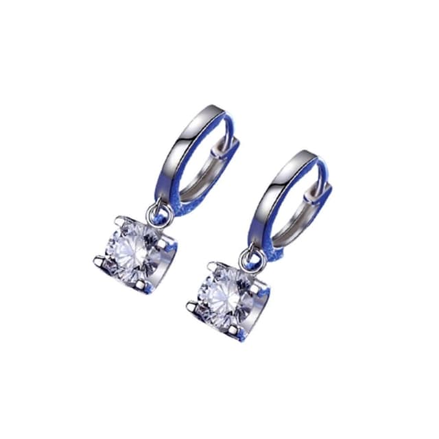 【米蘭精品】現貨+預購 莫桑鑽耳環925純銀耳圈2克拉牛頭爪鑲嵌聖誕節情人節生日禮物女飾品73yk104