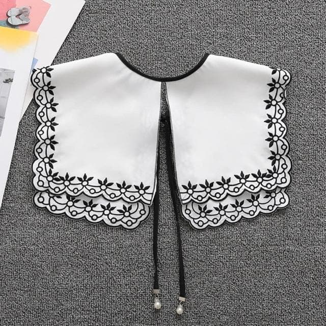 【米蘭精品】現貨+預購 假領子襯衫領片刺繡花邊大翻領披肩女裝配件情人節生日聖誕節交換禮物74ac8