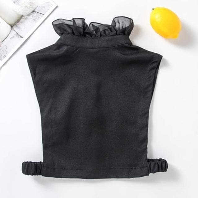 【米蘭精品】現貨+預購 假領子襯衫領片網紗木耳邊立領百搭女裝配件情人節生日聖誕節交換禮物2色74ac33