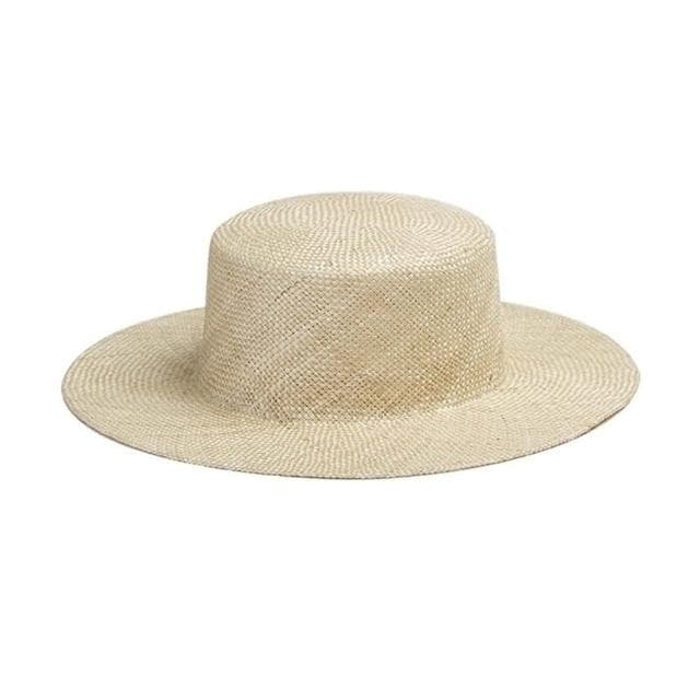 【米蘭精品】現貨+預購 草帽防曬禮帽平頂寬簷簡約劍麻女帽子母親節情人節生日聖誕節交換禮物74bw12