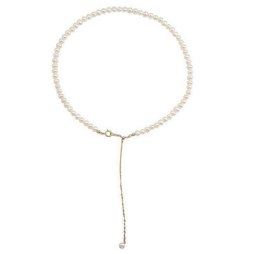 【米蘭精品】現貨+預購 珍珠項鍊鎖骨鍊天然珍珠串珠鍍14K金母親節情人節生日聖誕節交換禮物女飾品74ao38